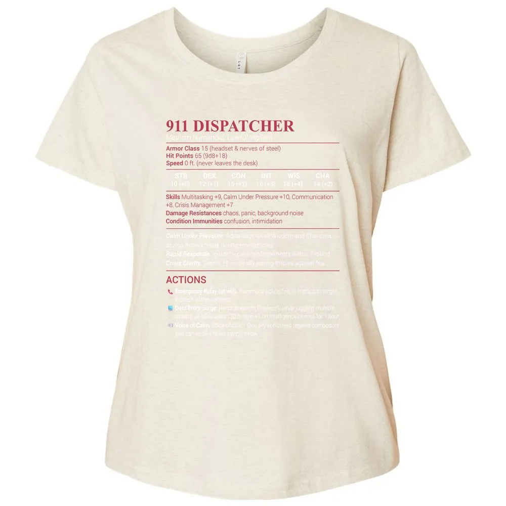 911 Dispatcher Ladies Curvy Jersey - Natural Heather - 8