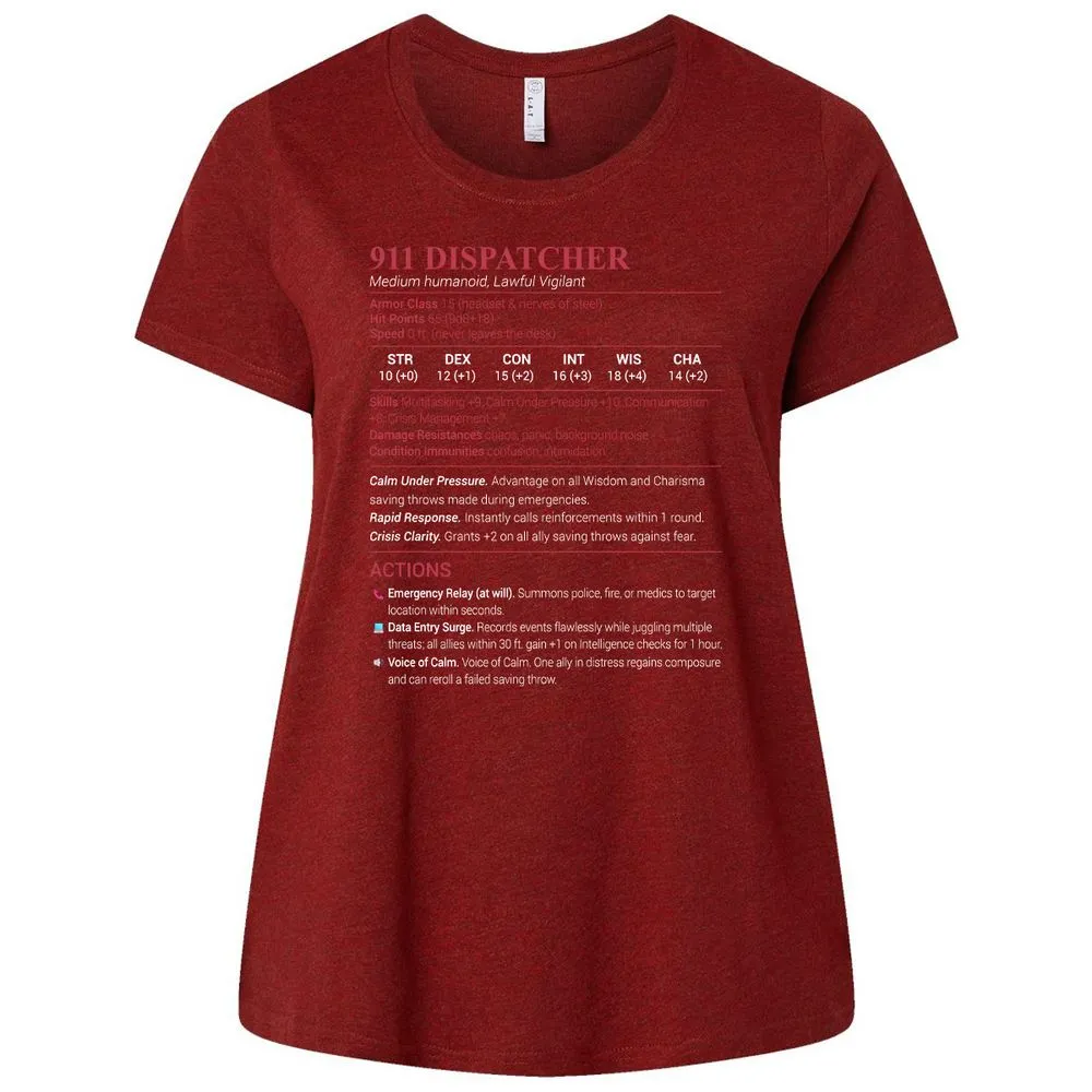 911 Dispatcher Ladies Curvy Jersey - Cardinal - 10