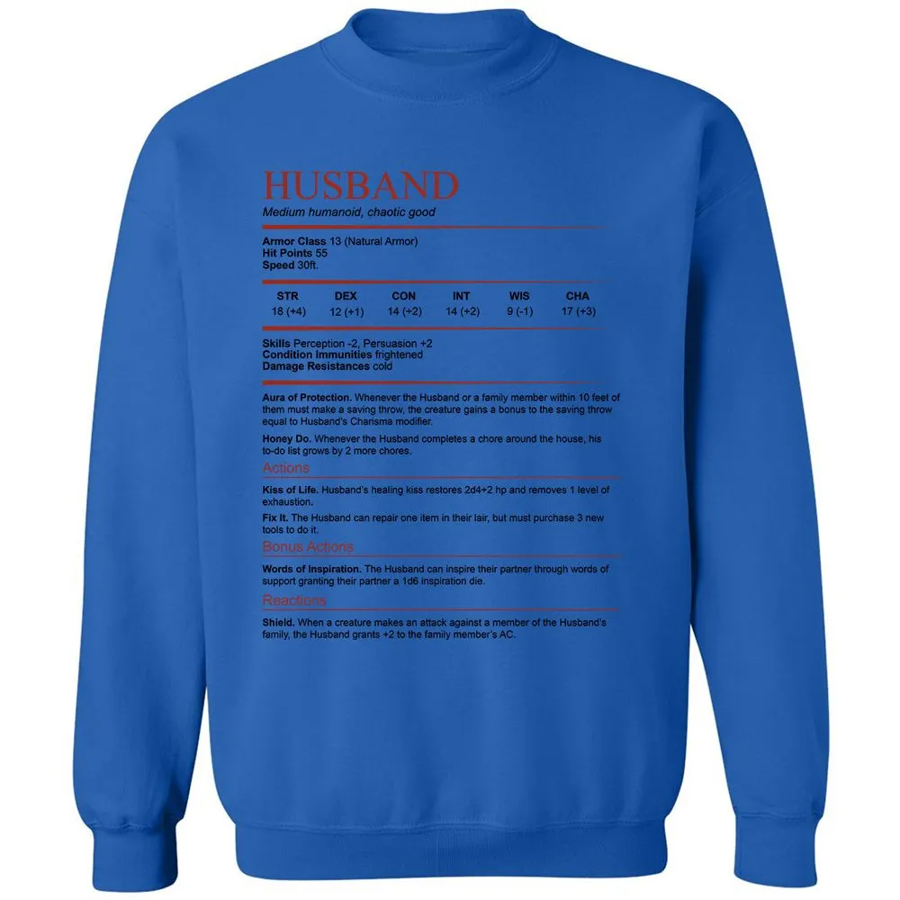 Husband White Classic Unisex Sweatshirt - Royal - 9