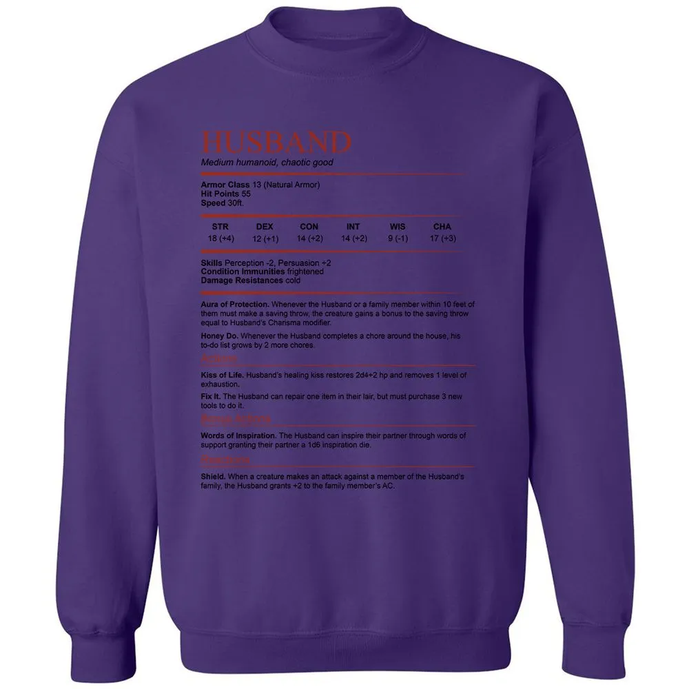 Husband White Classic Unisex Sweatshirt - Purple - 6