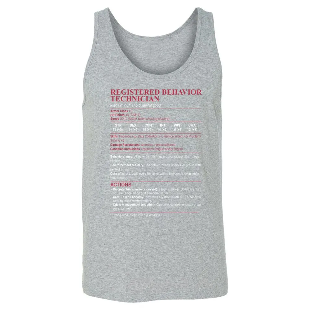 Registered Behavior Technician RBT Unisex Jersey Tank - Athletic Heather - 4