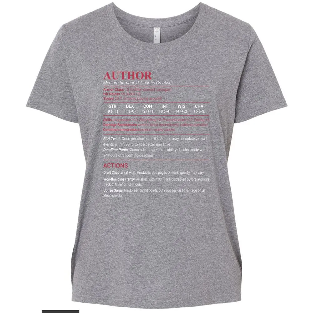 Author Ladies Curvy Jersey - Granite Heather - 9