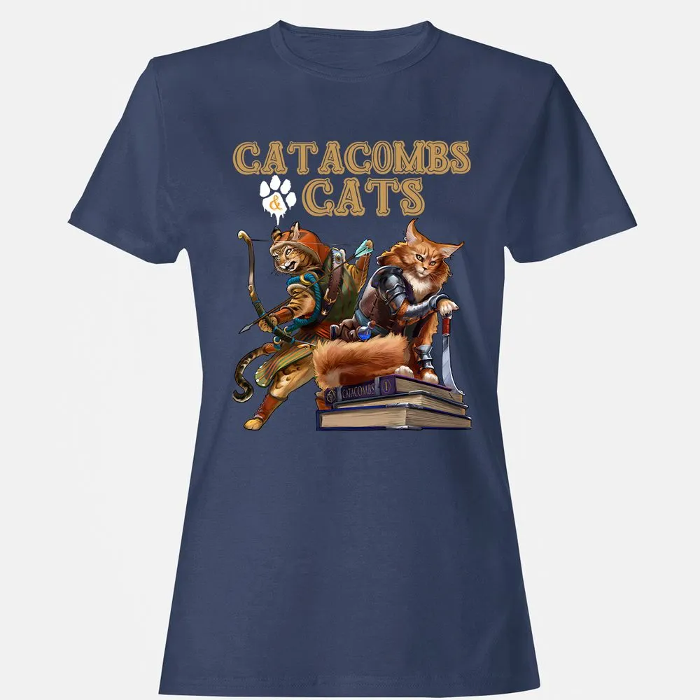 Catacombs & Cats Women's T-Shirt - Navy - 10