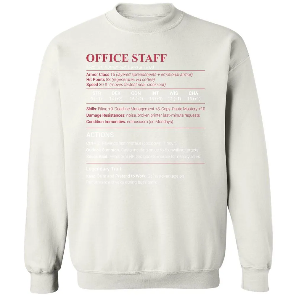 Office Staff Classic Unisex Sweatshirt - White - 12