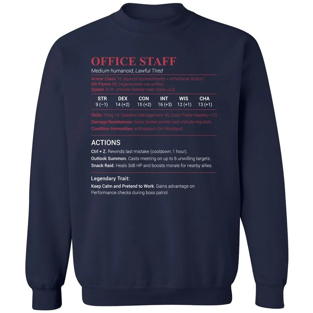 Office Staff Classic Unisex Sweatshirt - Navy - 2