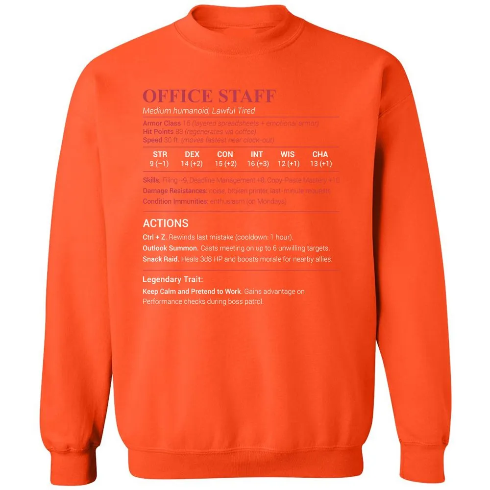 Office Staff Classic Unisex Sweatshirt - Orange - 10