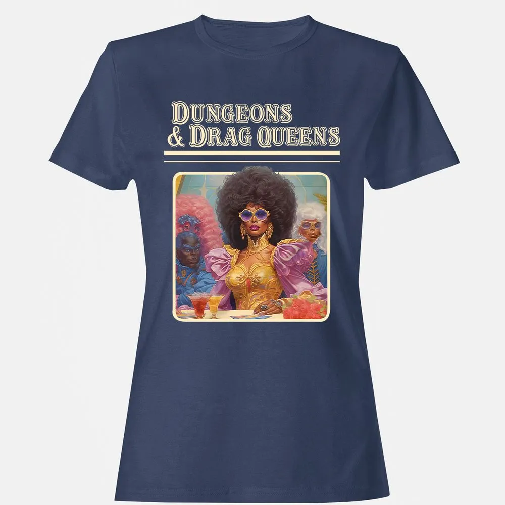 Dungeons & Drag Queens Women's T-Shirt - Navy - 10