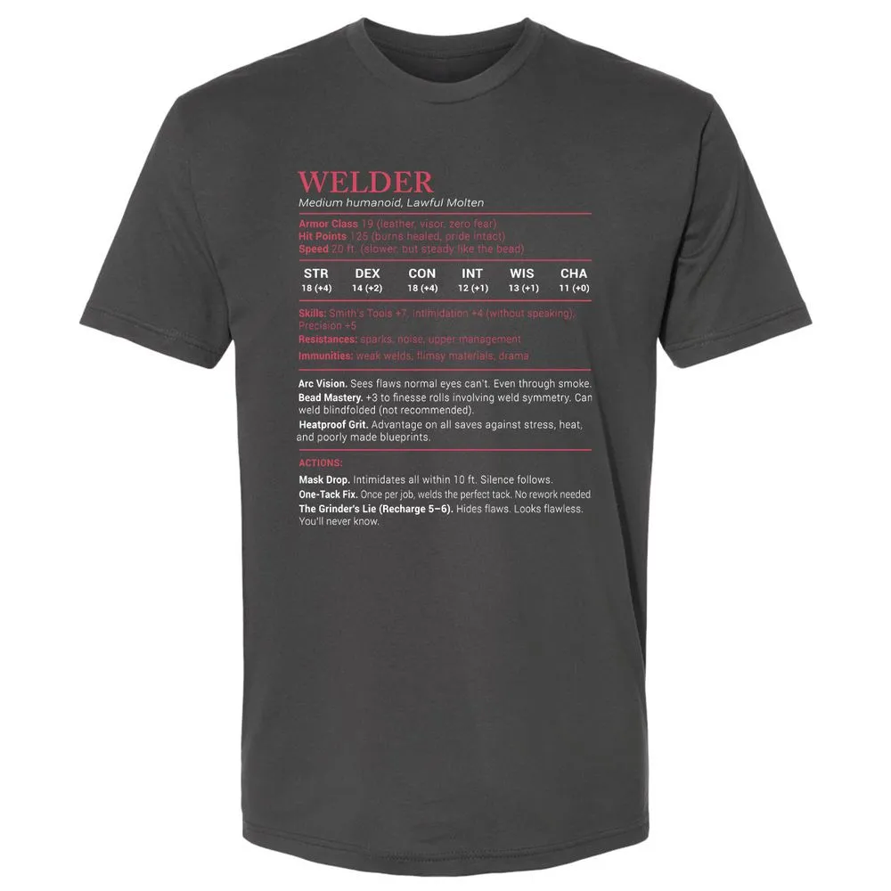 Welder Stats Premium Unisex T-Shirt - Heavy Metal - 8