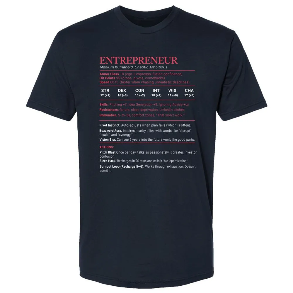 Entrepreneur Stats Premium Unisex T-Shirt - Midnight Navy - 2