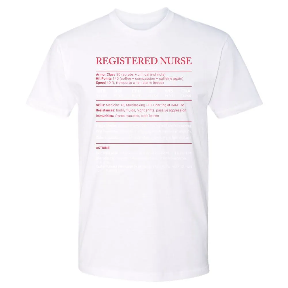 Registered Nurse Stats Premium Unisex T-Shirt - White - 4