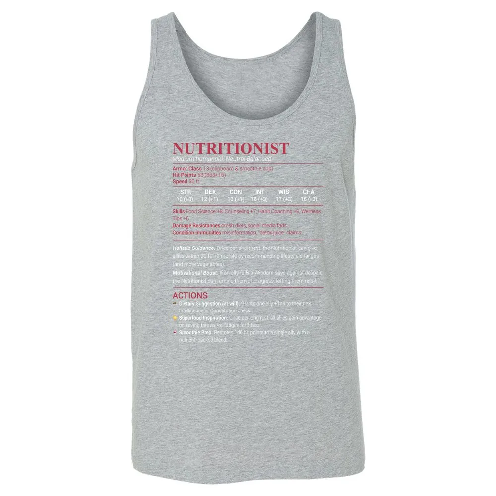 Nutritionist Unisex Jersey Tank - Athletic Heather - 4