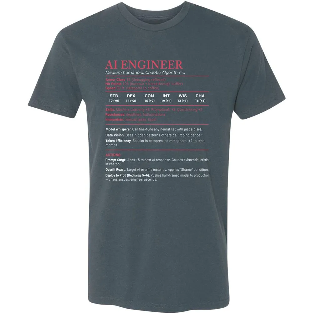 AI Engineer Stats Premium Unisex T-Shirt - Indigo - 15
