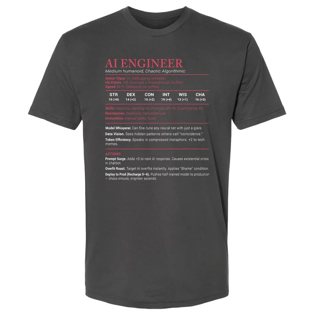AI Engineer Stats Premium Unisex T-Shirt - Heavy Metal - 8