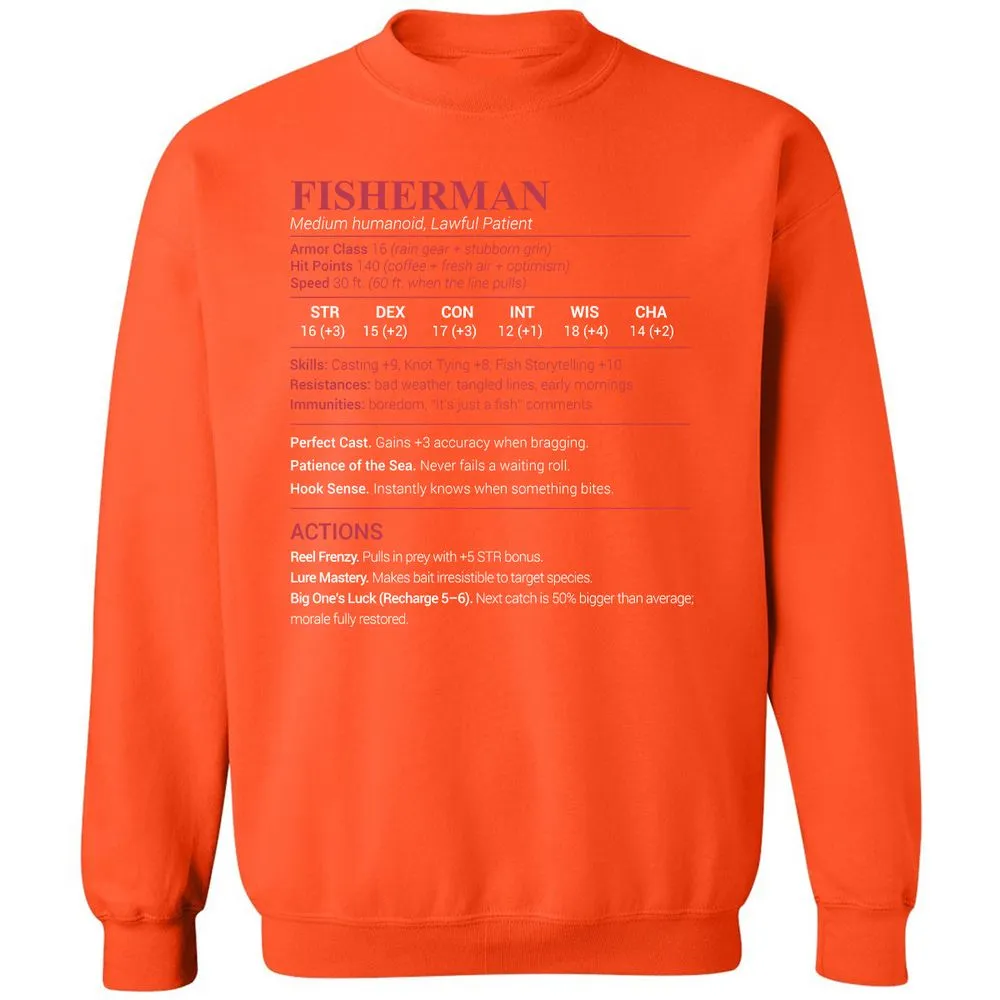 Fisherman Stats Classic Unisex Sweatshirt - Orange - 10