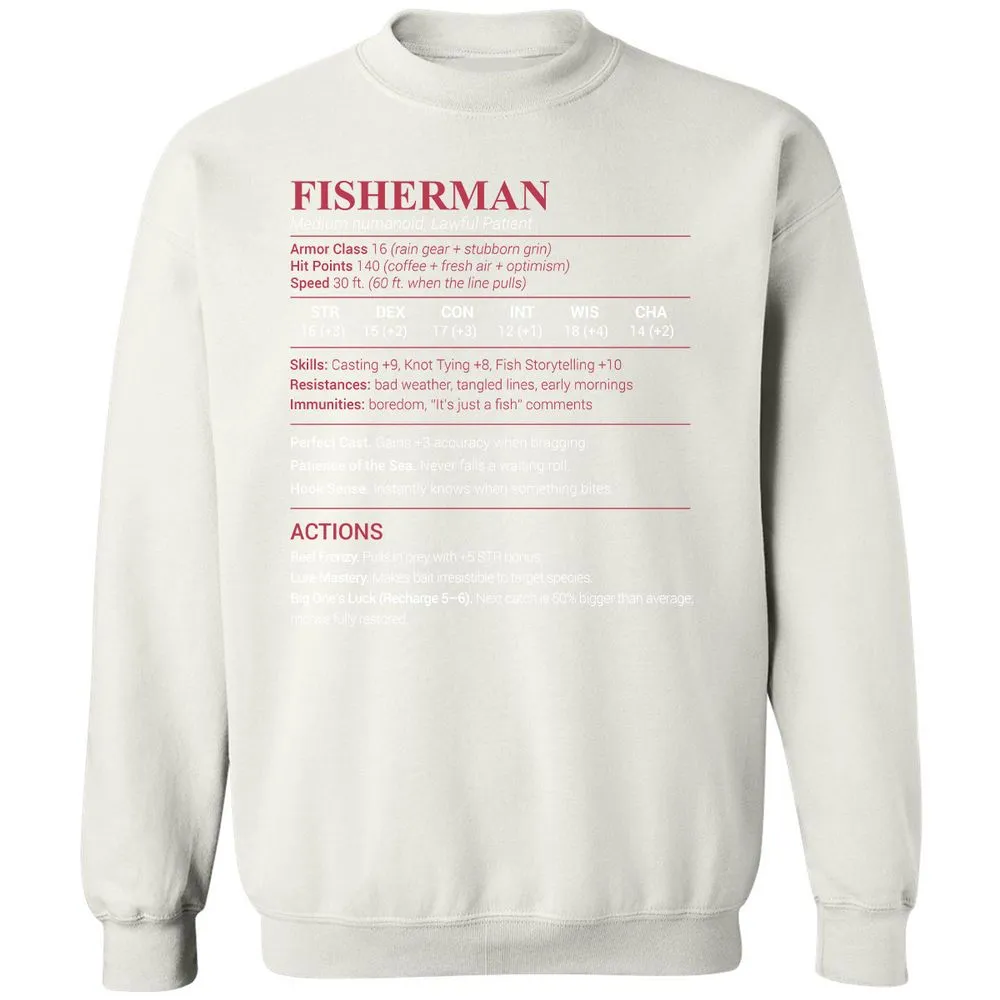 Fisherman Stats Classic Unisex Sweatshirt - White - 12