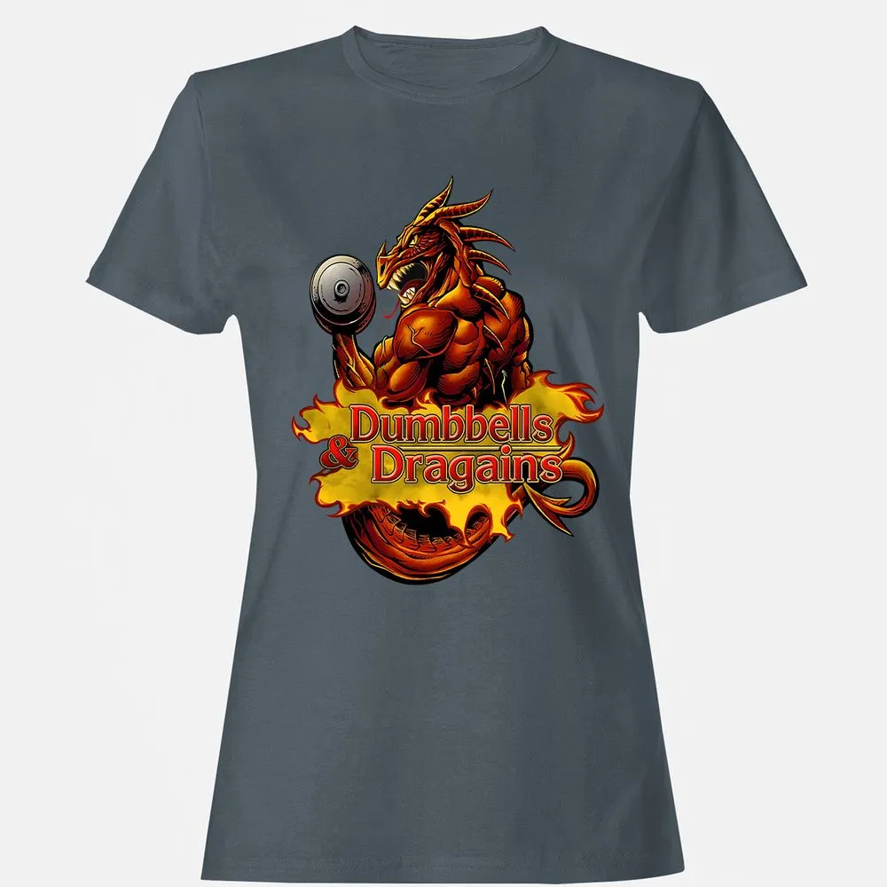 Dumbbells & Dragains Women's T-Shirt - Charcoal - 3