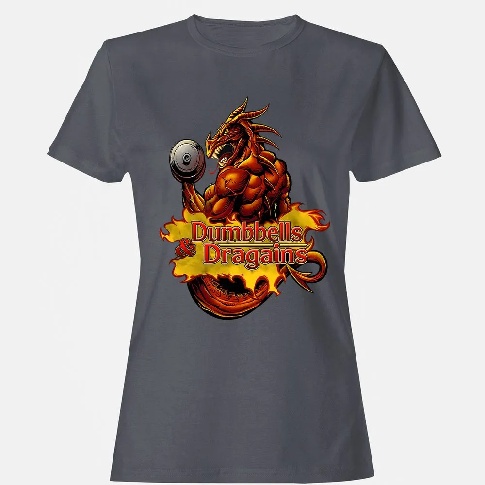 Dumbbells & Dragains Women's T-Shirt - Dark Heather - 5