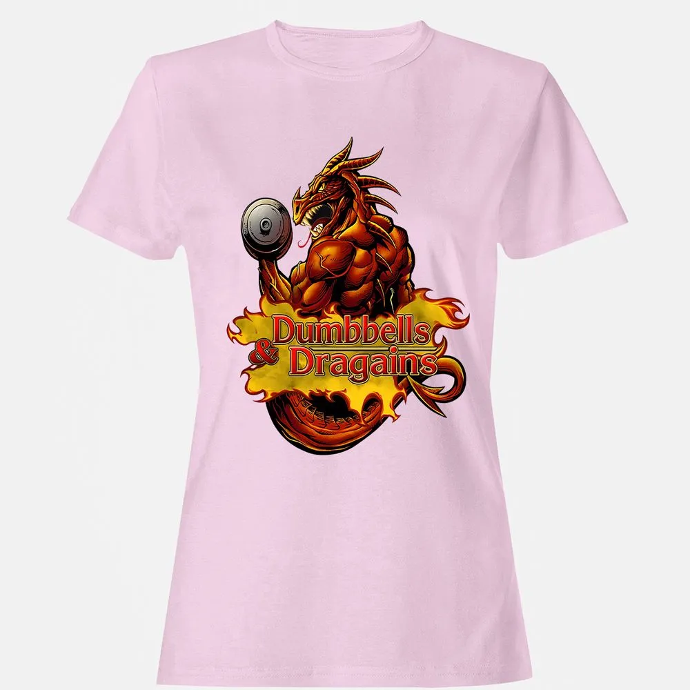 Dumbbells & Dragains Women's T-Shirt - Light Pink - 9