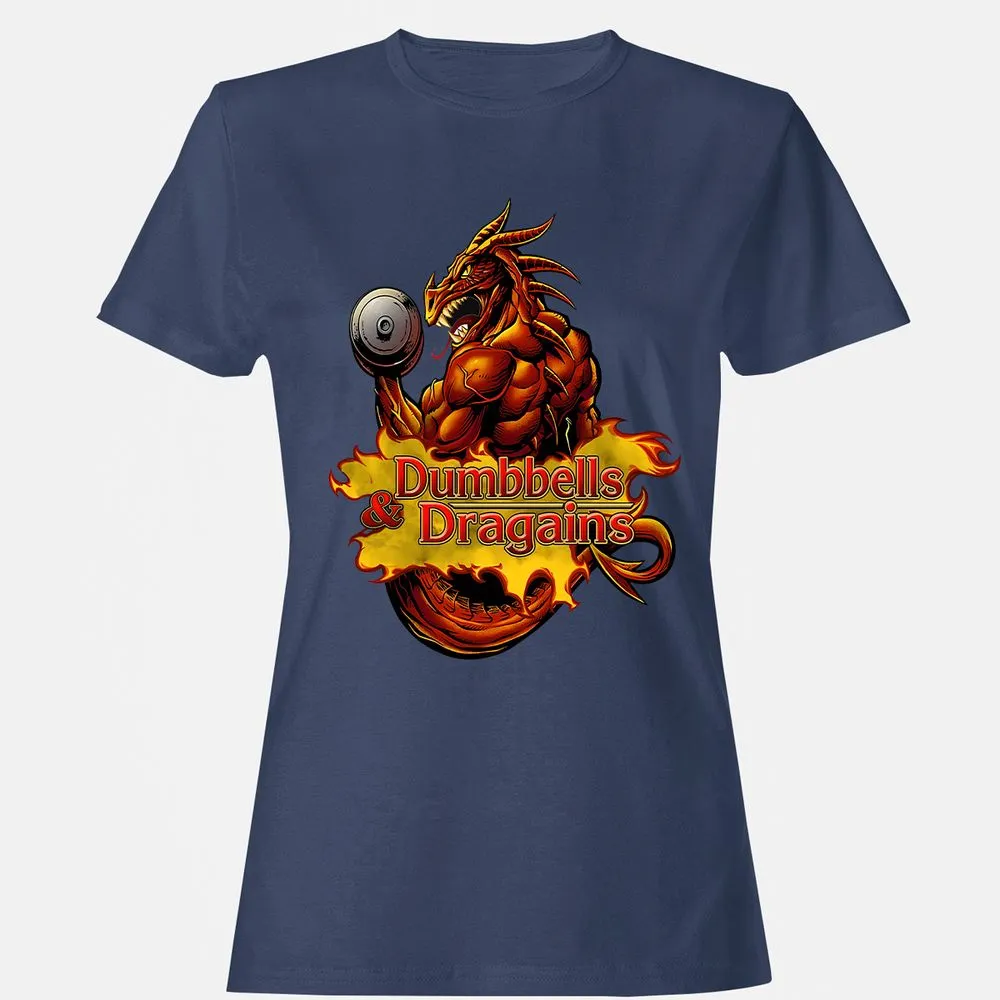 Dumbbells & Dragains Women's T-Shirt - Navy - 10