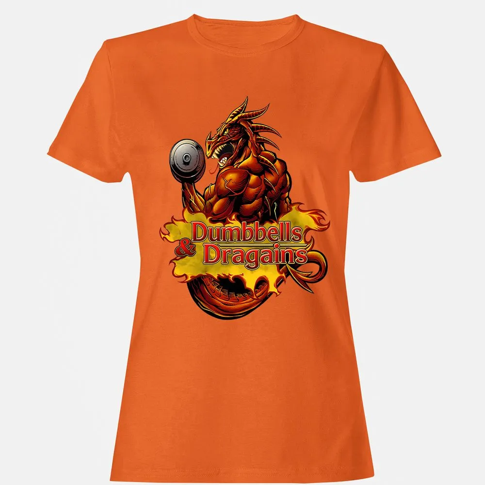 Dumbbells & Dragains Women's T-Shirt - Orange - 11