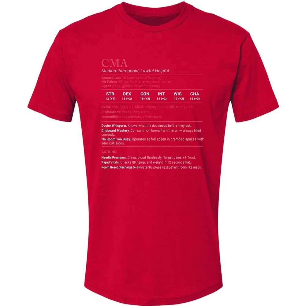CMA Stats Premium Unisex T-Shirt - Red - 6