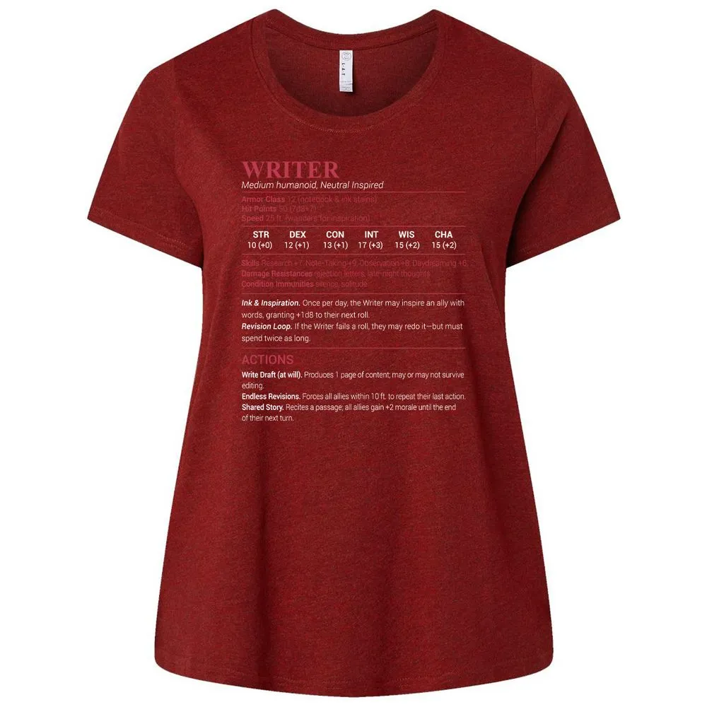 Writer Ladies Curvy Jersey - Cardinal - 10