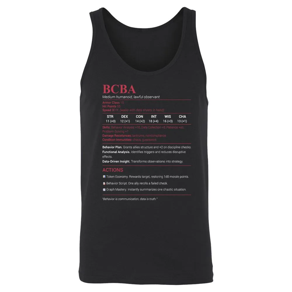 BCBA Unisex Jersey Tank - Black - 1