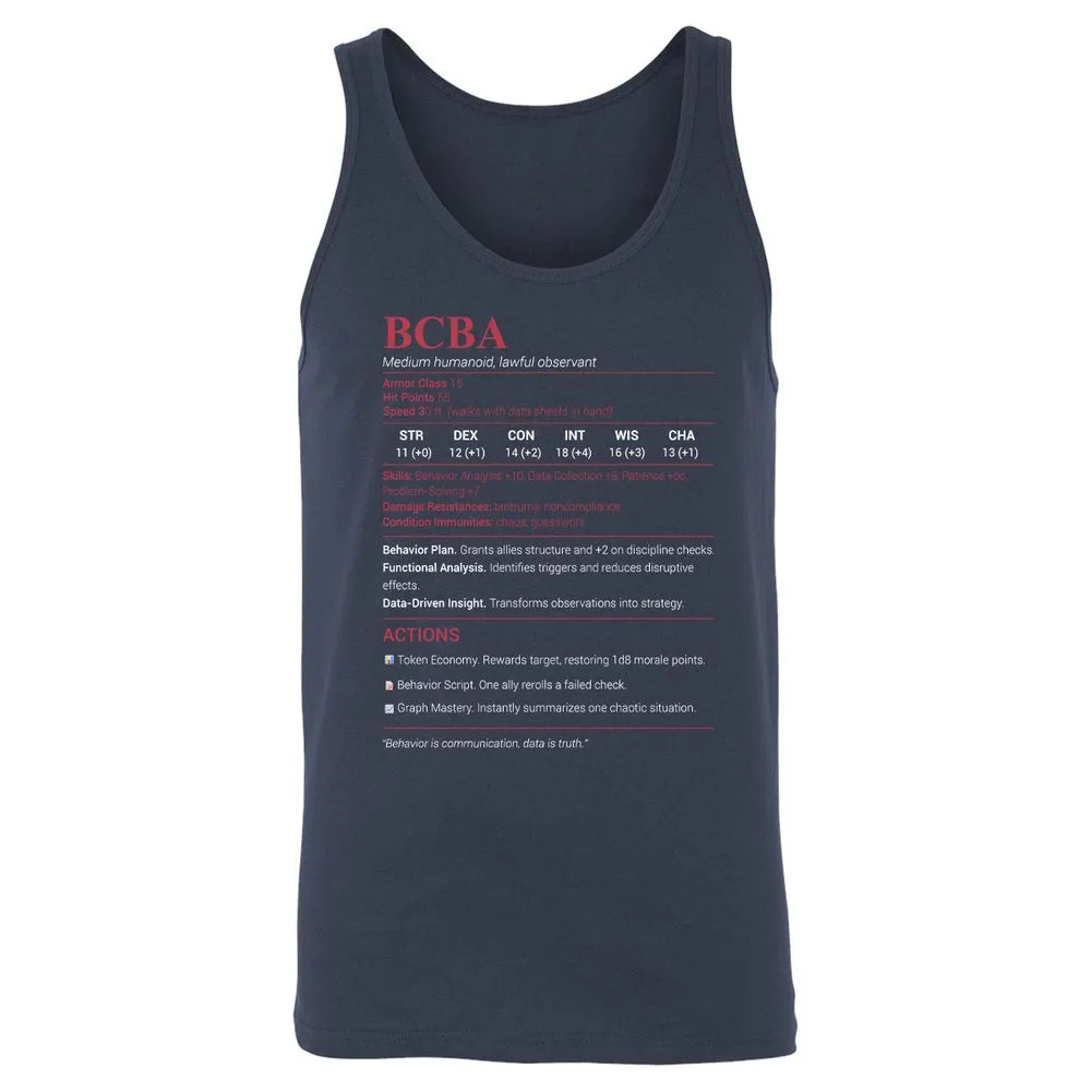 BCBA Unisex Jersey Tank - Navy - 2
