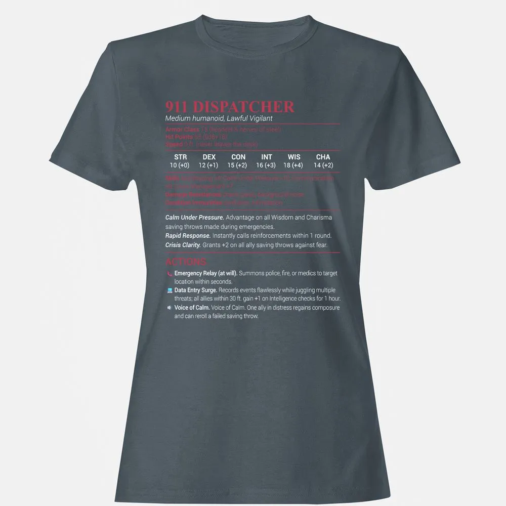 911 Dispatcher Women's T-Shirt - Charcoal - 3