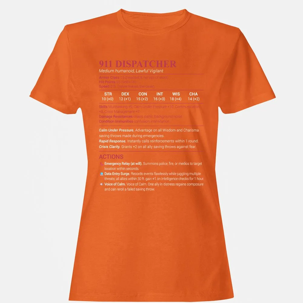 911 Dispatcher Women's T-Shirt - Orange - 11