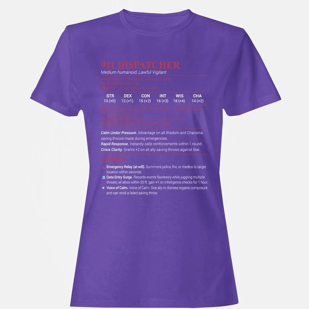 911 Dispatcher Women's T-Shirt - Purple - 12