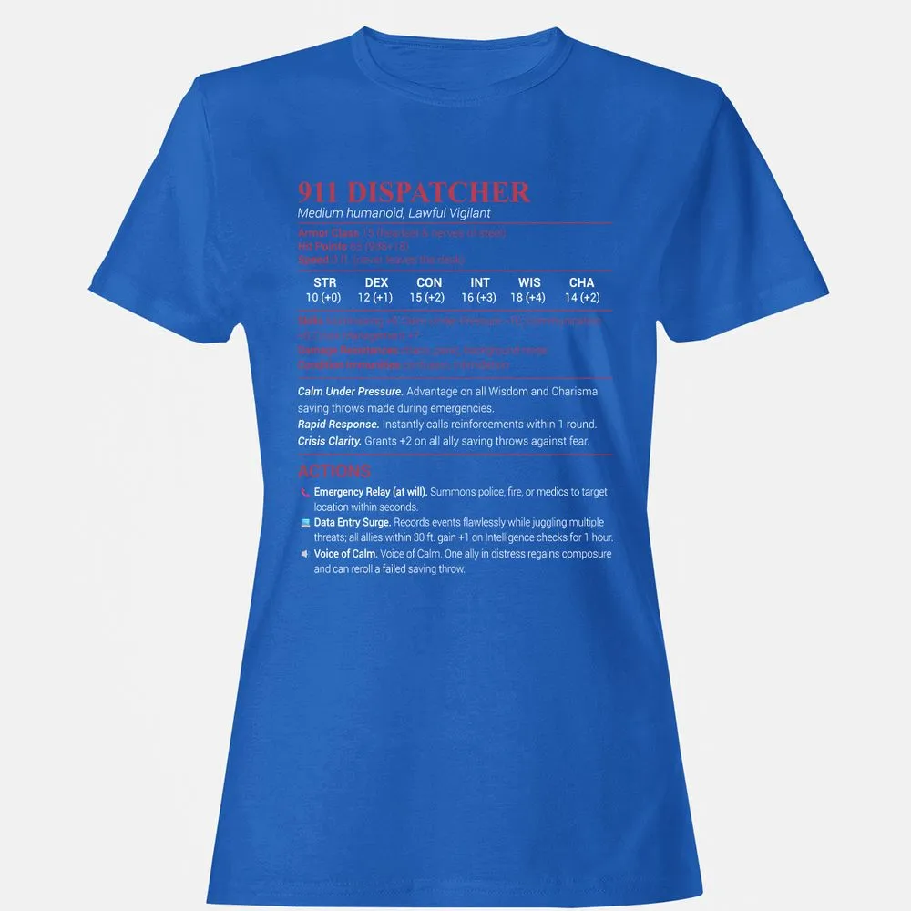 911 Dispatcher Women's T-Shirt - Royal - 14