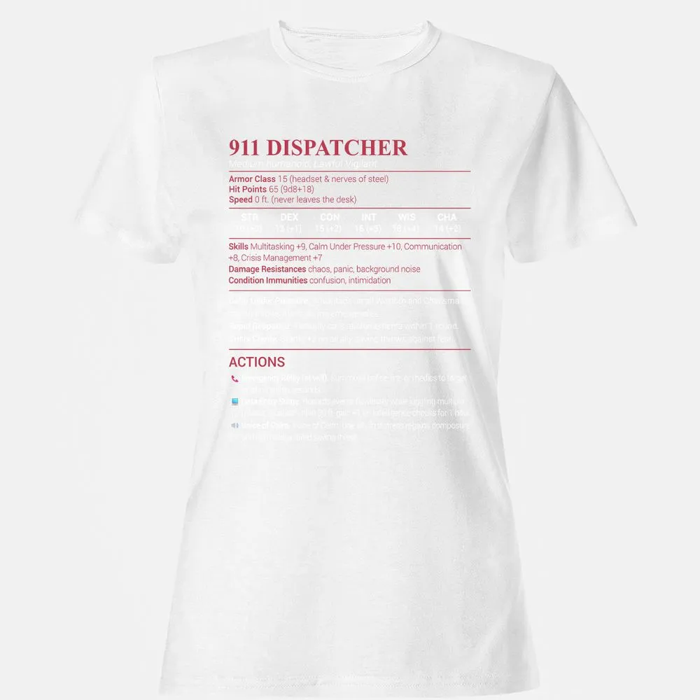 911 Dispatcher Women's T-Shirt - White - 16