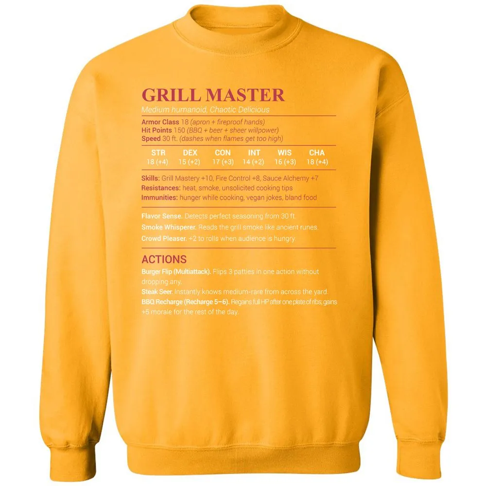 Grill Master Classic Unisex Sweatshirt - Gold - 11