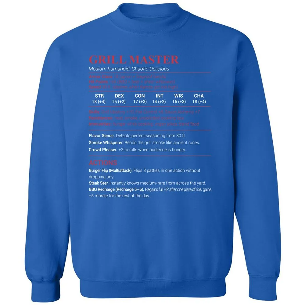 Grill Master Classic Unisex Sweatshirt - Royal - 9