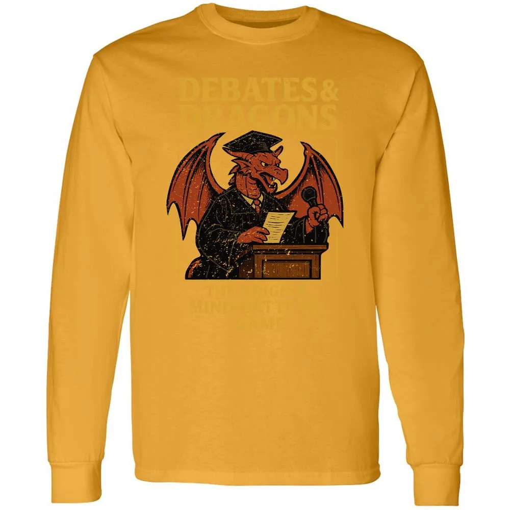 Debates & Dragons Long Sleeve T-Shirt - Gold - 9