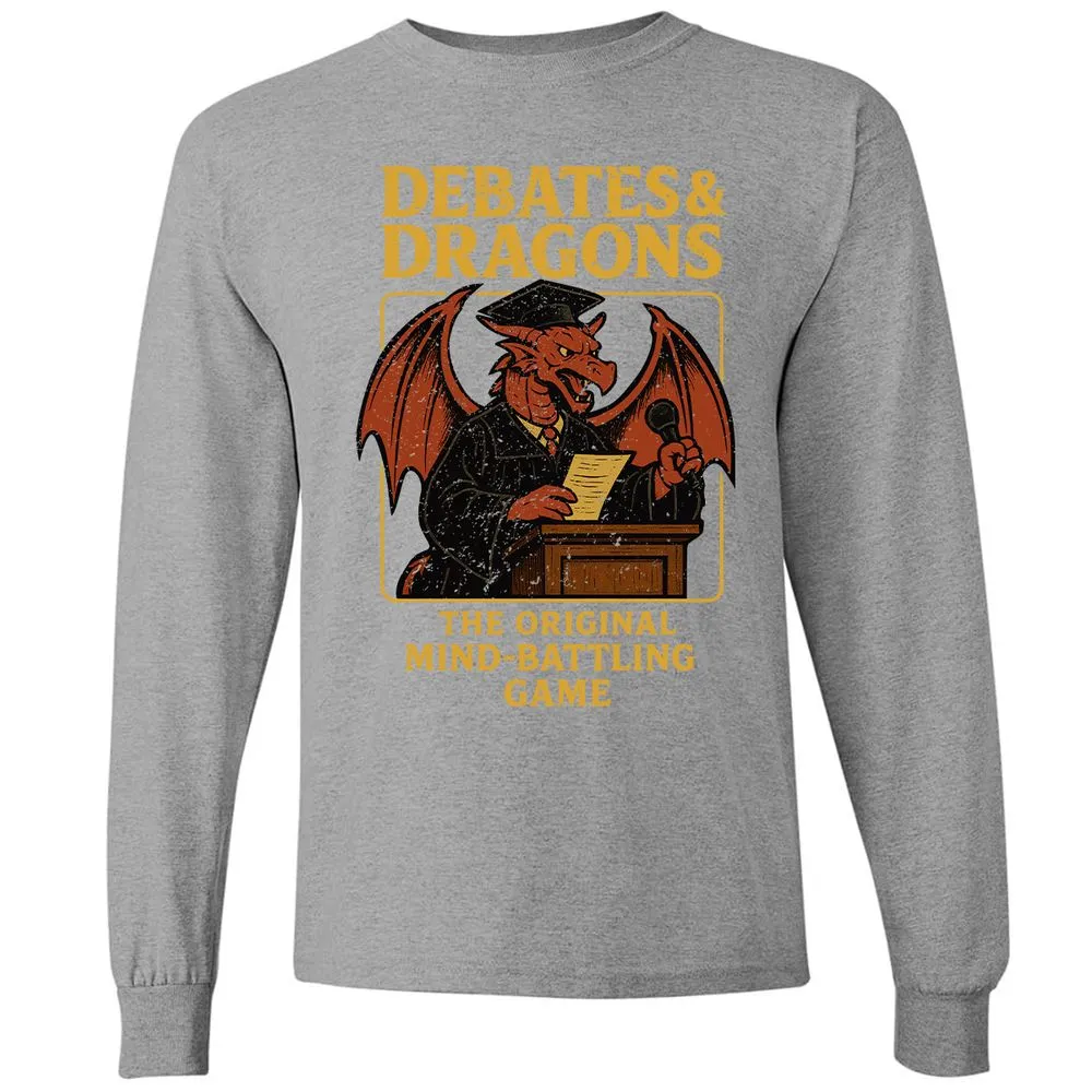 Debates & Dragons Long Sleeve T-Shirt - Graphite Heather - 6