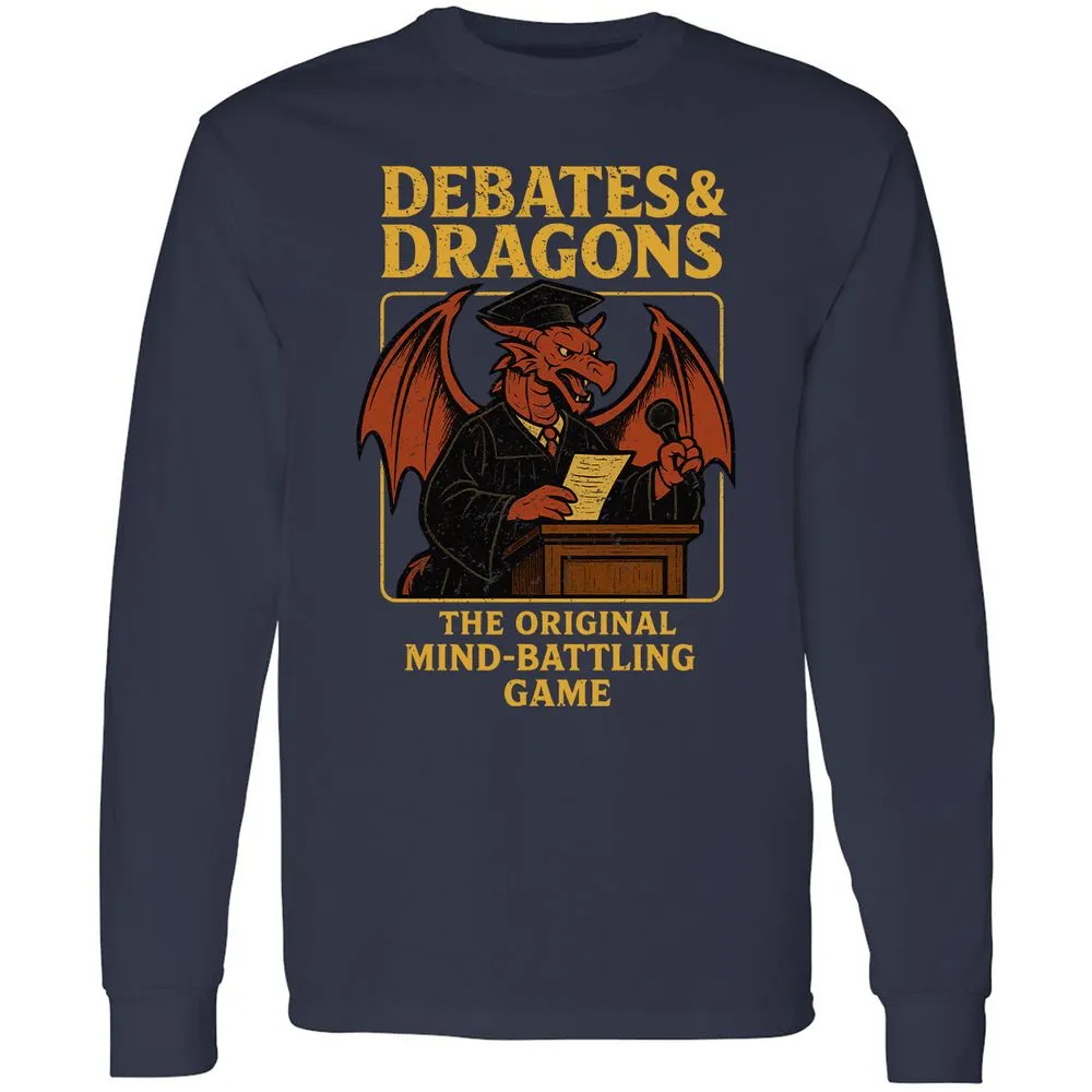 Debates & Dragons Long Sleeve T-Shirt - Navy - 2