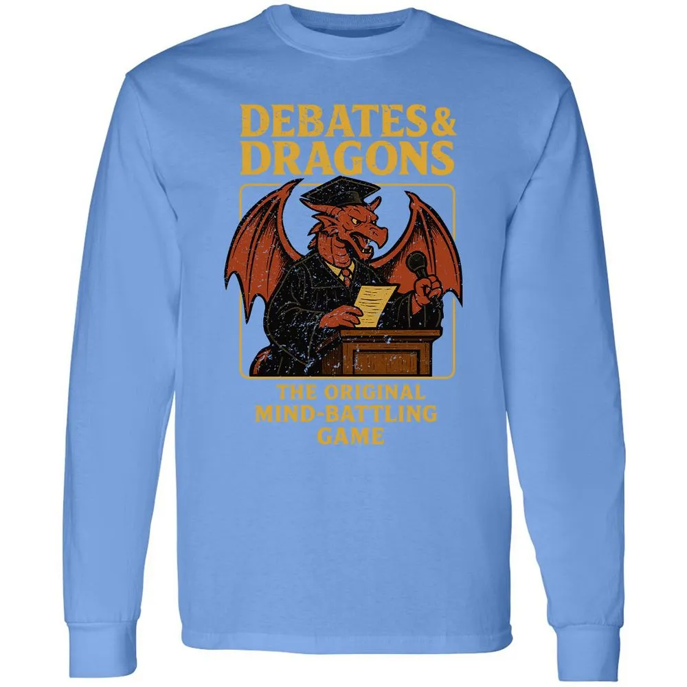 Debates & Dragons Long Sleeve T-Shirt - Carolina Blue - 12