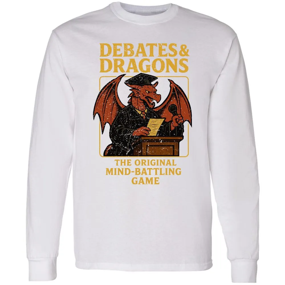 Debates & Dragons Long Sleeve T-Shirt - White - 5