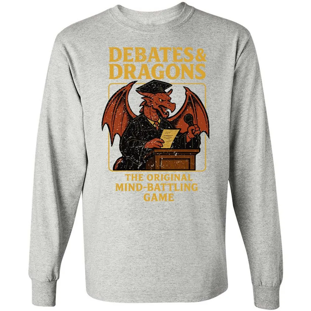 Debates & Dragons Long Sleeve T-Shirt - Ash - 7