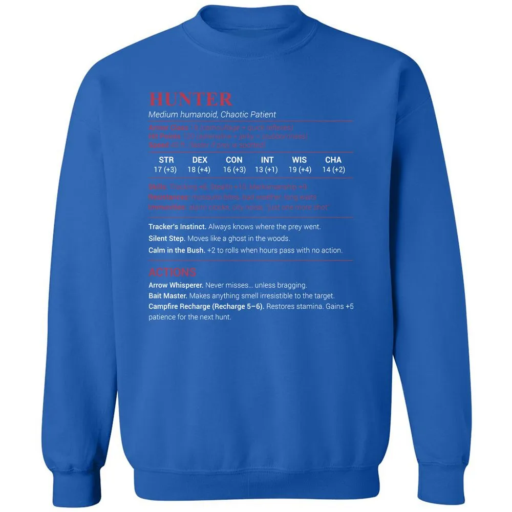 Hunter Stats Classic Unisex Sweatshirt - Royal - 9