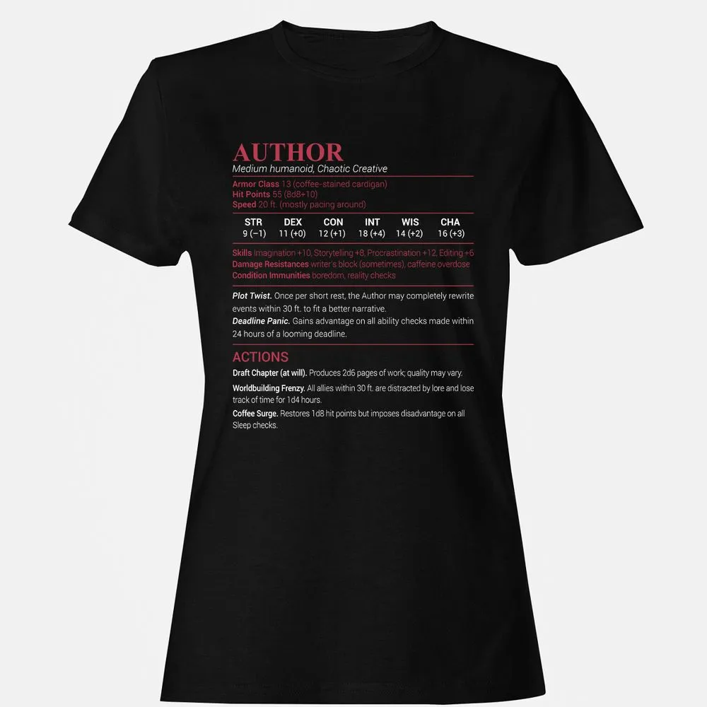 Author Women's T-Shirt - Black - 1