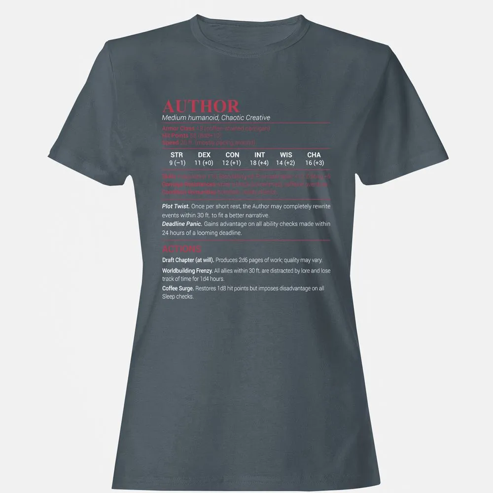 Author Women's T-Shirt - Charcoal - 3