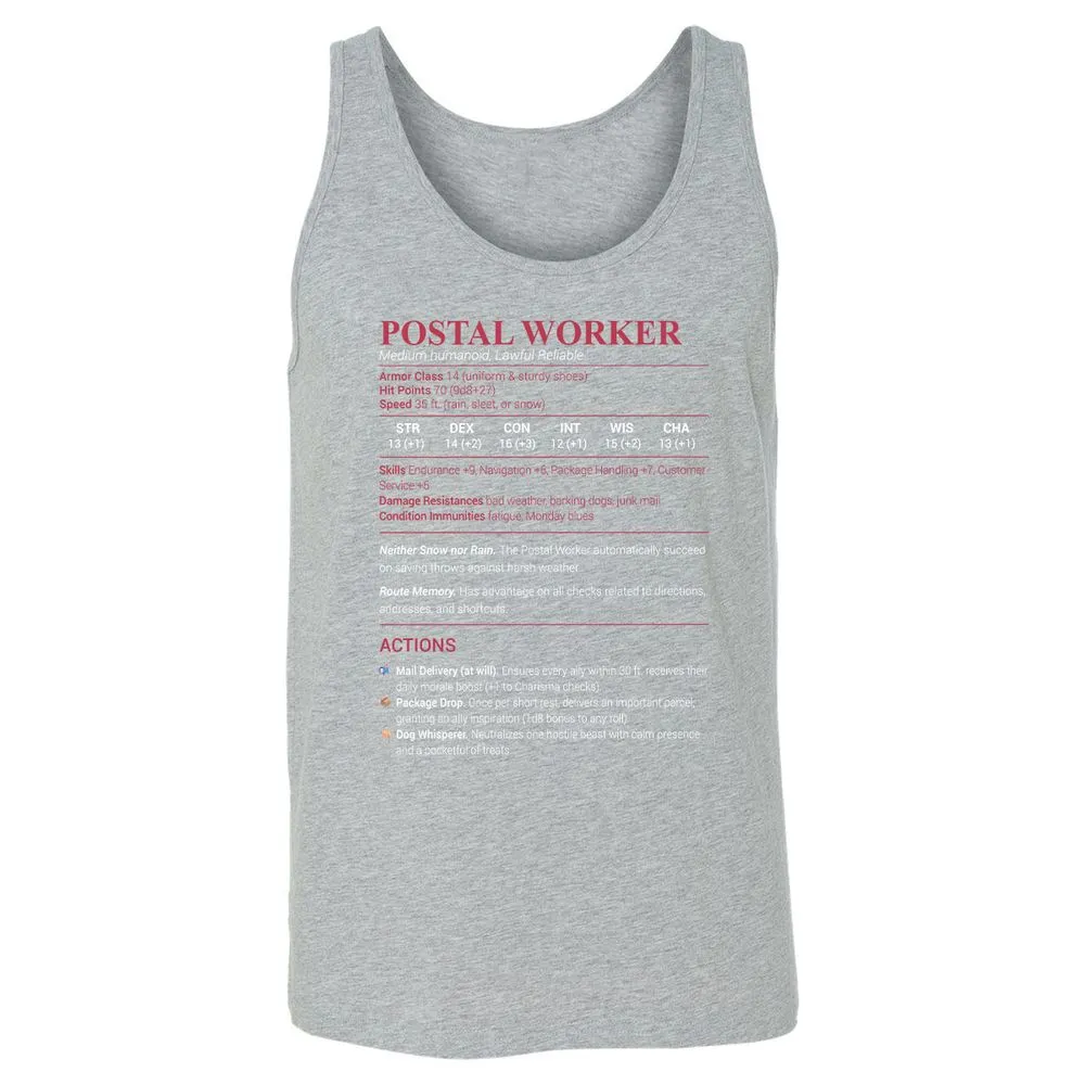 Postal Worker Unisex Jersey Tank - Athletic Heather - 4