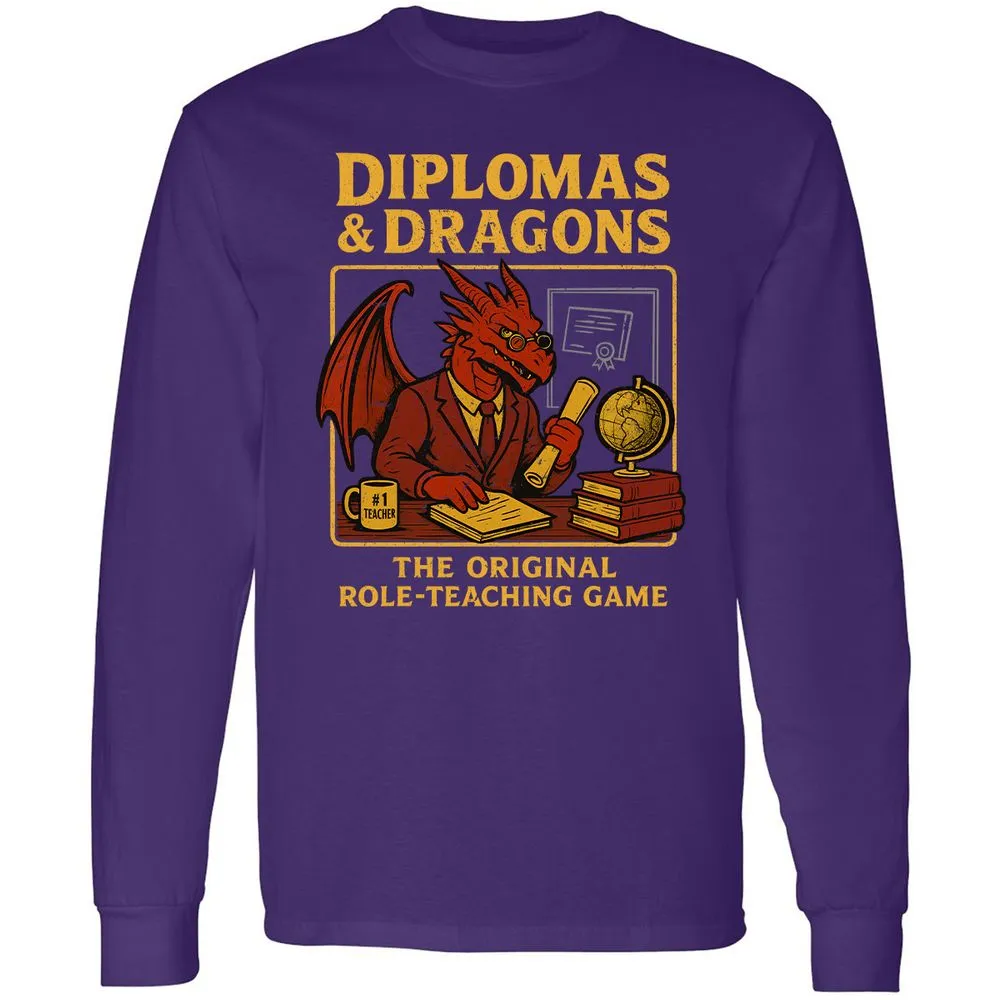 Diplomas & Dragons Long Sleeve T-Shirt - Purple - 13