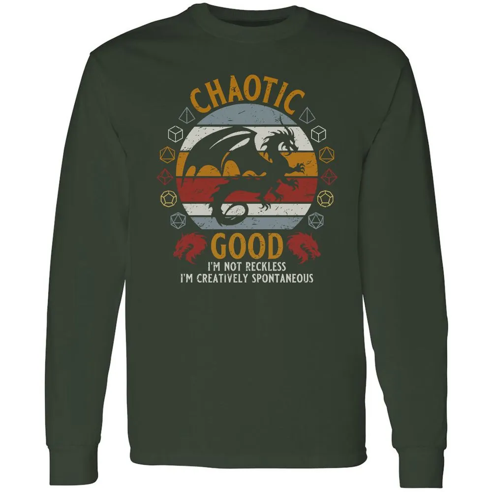 Chaotic Good Long Sleeve T-Shirt - Forest Green - 4