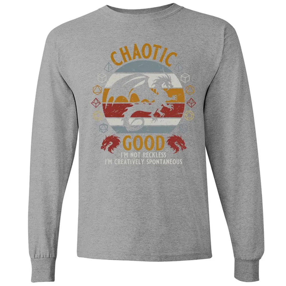Chaotic Good Long Sleeve T-Shirt - Graphite Heather - 6