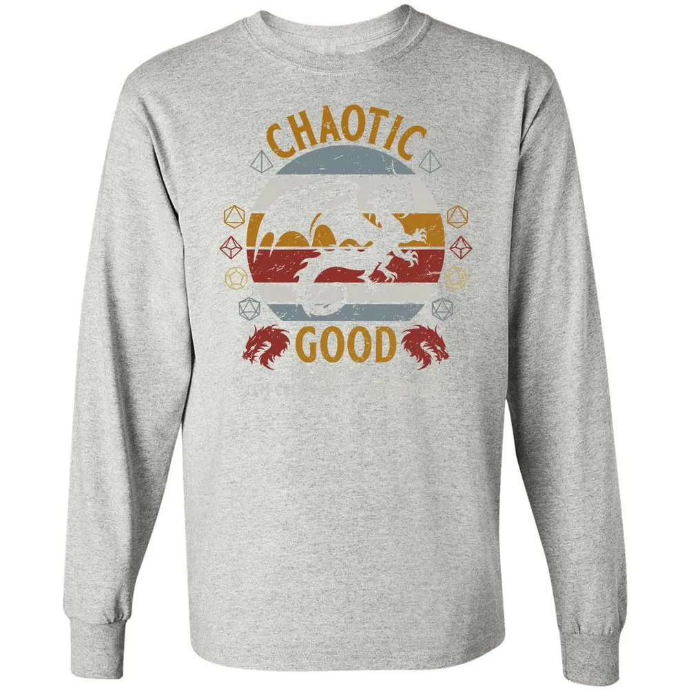 Chaotic Good Long Sleeve T-Shirt - Ash - 7