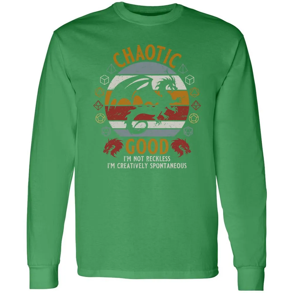 Chaotic Good Long Sleeve T-Shirt - Irish Green - 10
